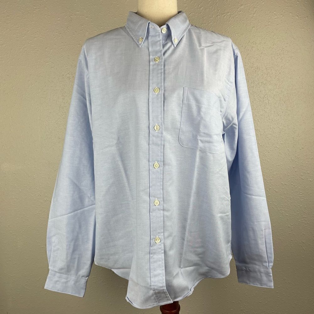 NWOT Lands End Blue Button Down Shirt Size 18